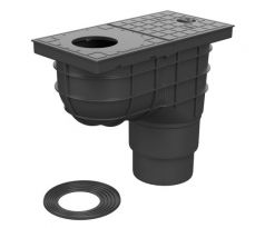 Kanalizačná vpusť spodná Standard DN 110/125 čierna